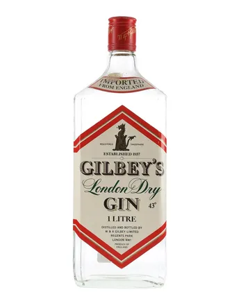 Gilbey's London Dry Gin Bottled 1980s Litre Bottle