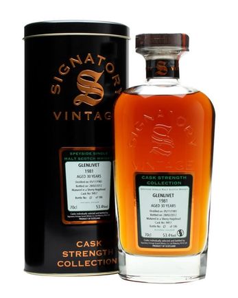 Glenlivet 1981 30 Year Old Sherry Hogshead #9457 Signatory Cask Strength Collection