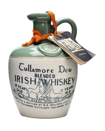 Tullamore Dew 12 Year Old Ceramic Decanter Bottled 1960s