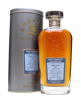 Port Ellen 1982 25 Year Old Sherry Cask Signatory Cask Strength Collection Bottled 2008