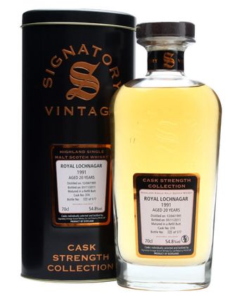 Royal Lochnagar 1991 20 Year Old Sherry Butt #374 Signatory Cask Strength Collection